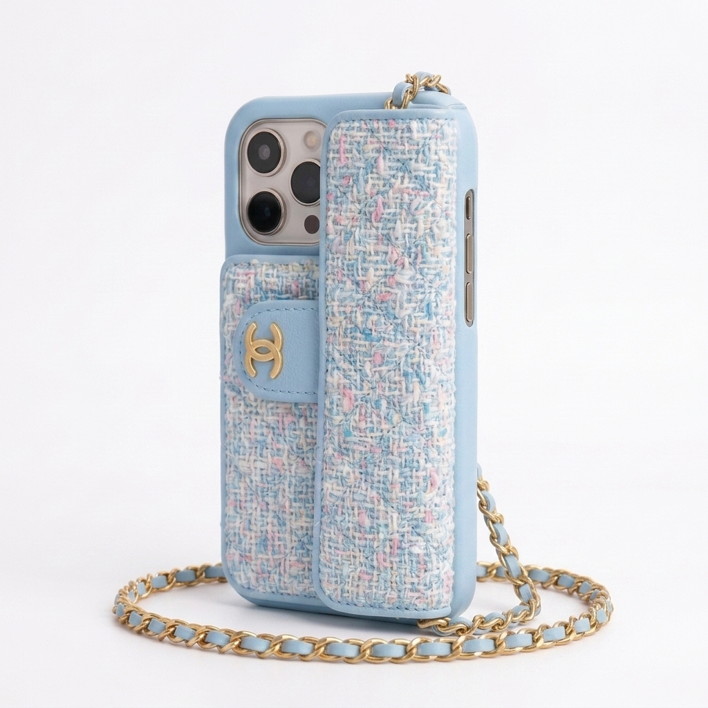 Coque CC Tweed — Bleu Givré