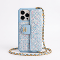 Coque CC Tweed Bleu Givré — Maison CC