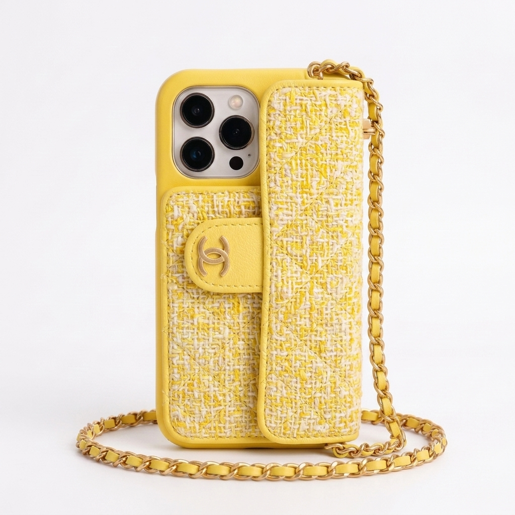 Coque CC Tweed Jaune Soleil — Maison CC