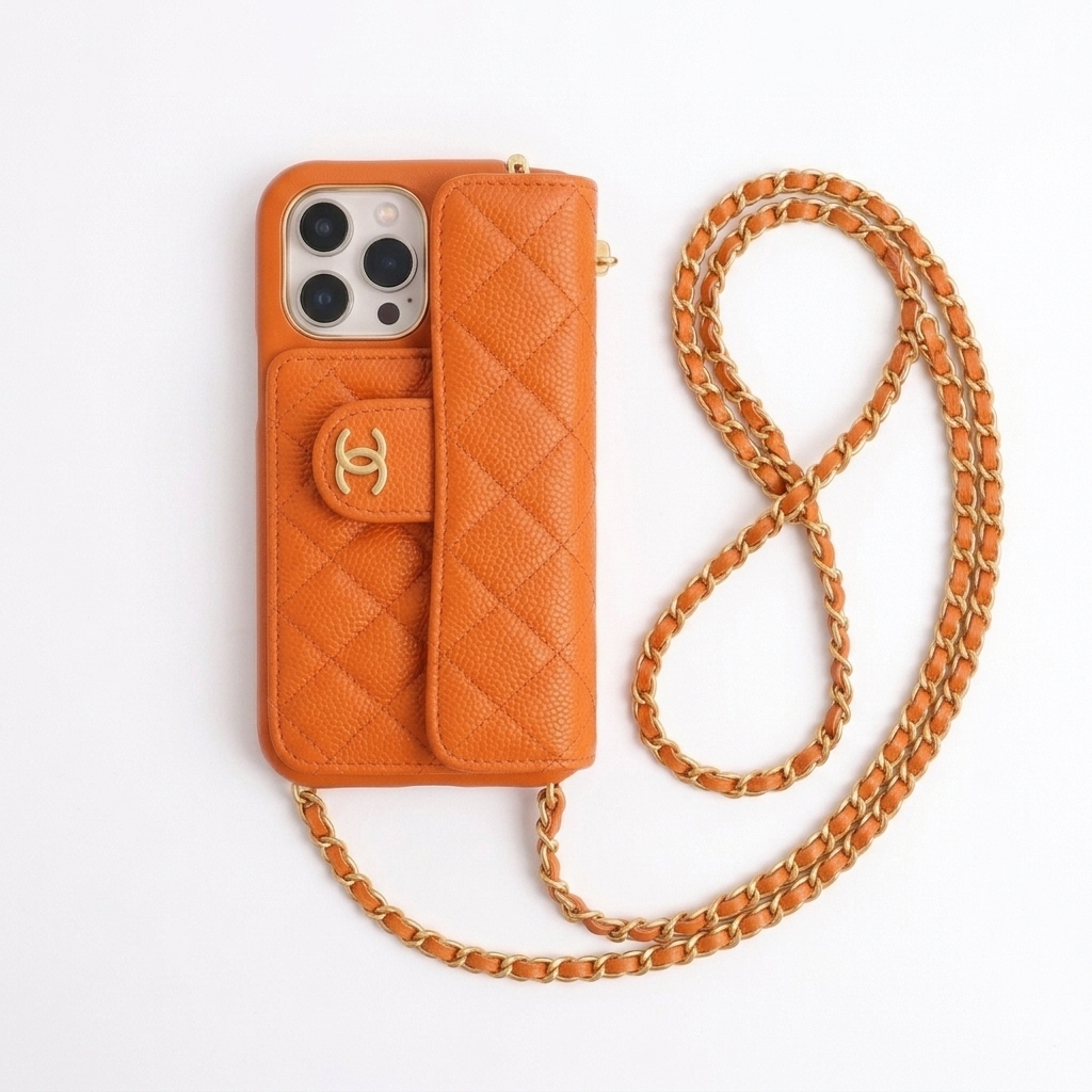 Coque CC Matelassée — Orange Terracotta