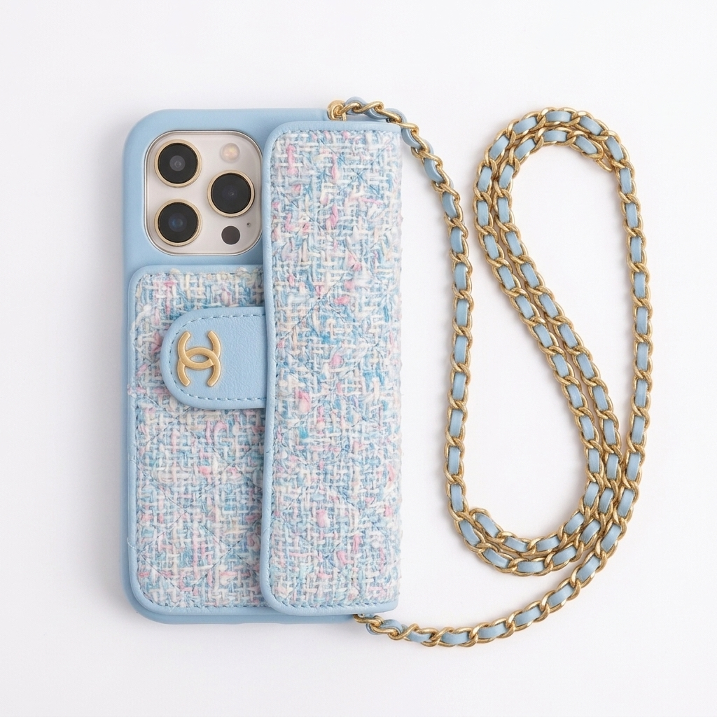 Coque CC Tweed — Bleu Givré
