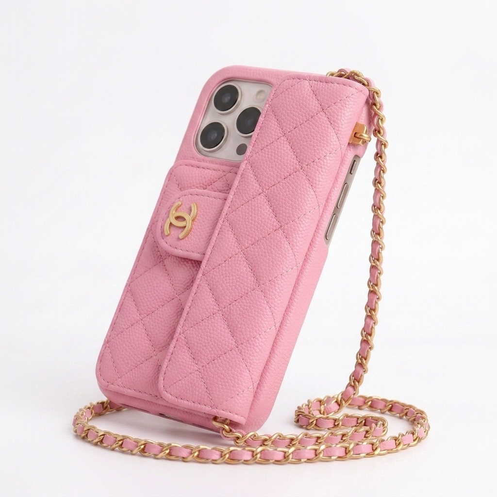 Coque CC Matelassée — Rose Poudré