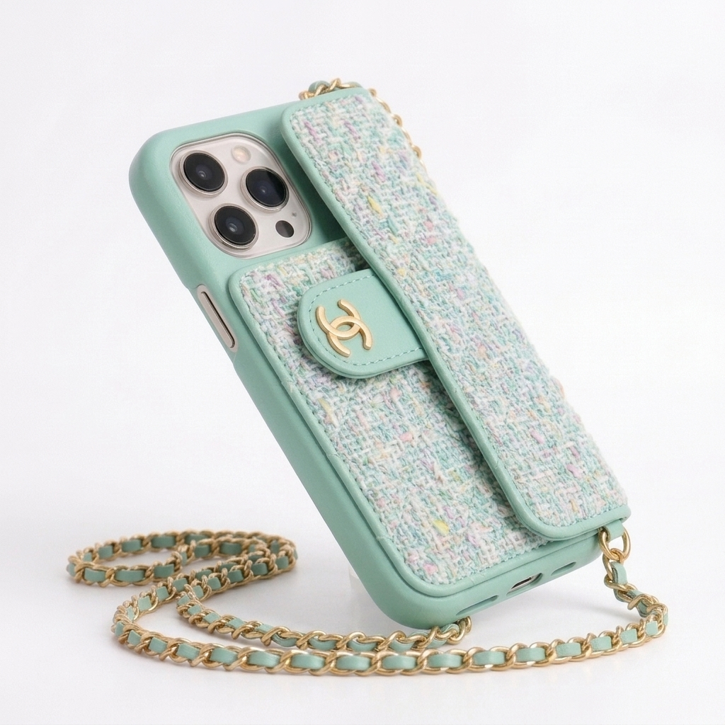 Coque CC Tweed — Vert Menthe